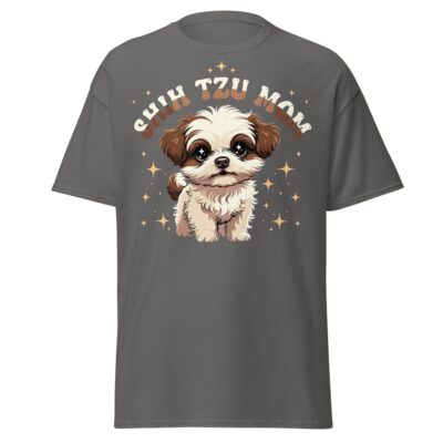 Shih Tzu Mom T Shirt Retro Puppy Dog Lover Unisex Cotton Apparel 20 - teedoges shih tzu mom t shirt cute retro puppy dog lover tee charcoal 9374331 - teedoges