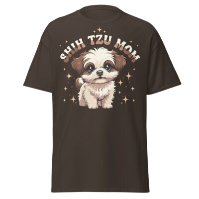 Shih Tzu Mom T Shirt Retro Puppy Dog Lover Unisex Cotton Apparel 17 - teedoges shih tzu mom t shirt cute retro puppy dog lover tee dark chocolate 6246856 - teedoges