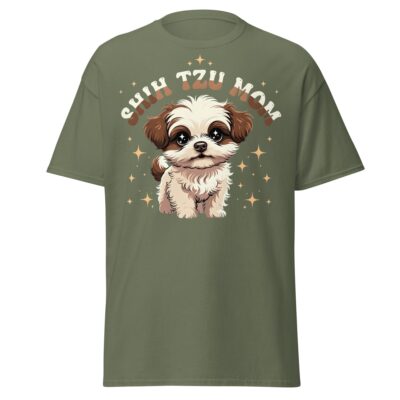 Shih Tzu Mom T Shirt Retro Puppy Dog Lover Unisex Cotton Apparel 21 - teedoges shih tzu mom t shirt cute retro puppy dog lover tee military green 1378294 - teedoges
