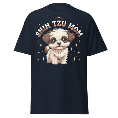 Shih Tzu Mom T Shirt Retro Puppy Dog Lover Unisex Cotton Apparel 15 - teedoges shih tzu mom t shirt cute retro puppy dog lover tee navy 5698602 - teedoges