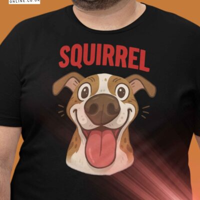 Squirrel Dog T Shirt Excited Pup Hunting Graphic Unisex Cotton Tee