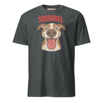 Squirrel Dog T Shirt Excited Pup Hunting Graphic Unisex Cotton Tee 22 - teedoges squirrel dog t shirt funny excited pup design dark heather 7869490 - teedoges