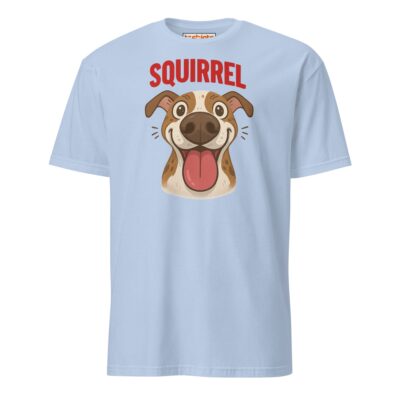 Squirrel Dog T Shirt Excited Pup Hunting Graphic Unisex Cotton Tee 28 - teedoges squirrel dog t shirt funny excited pup design light blue 3366637 - teedoges