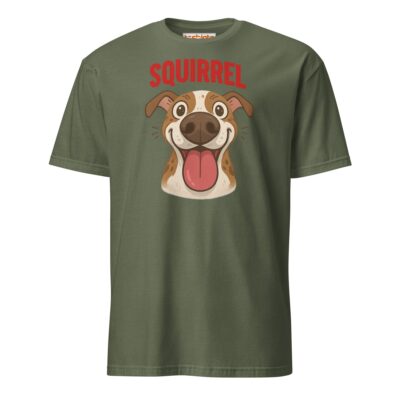 Squirrel Dog T Shirt Excited Pup Hunting Graphic Unisex Cotton Tee 25 - teedoges squirrel dog t shirt funny excited pup design military green 2763293 - teedoges