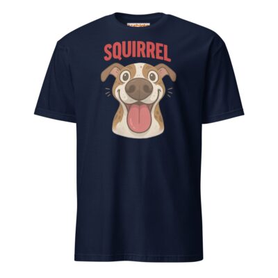 Squirrel Dog T Shirt Excited Pup Hunting Graphic Unisex Cotton Tee 20 - teedoges squirrel dog t shirt funny excited pup design navy 6052662 - teedoges