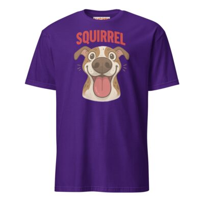 Squirrel Dog T Shirt Excited Pup Hunting Graphic Unisex Cotton Tee 21 - teedoges squirrel dog t shirt funny excited pup design purple 1041696 - teedoges