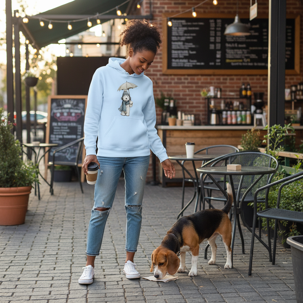 Rainy Day Pup Dog Hoodie Graphic Unisex Sweatshirt Pet Lover Apparel 3 - teedoges Rainy Day Pup Dog Hoodie Graphic Unisex Sweatshirt Pet Lover Apparel - Image 3