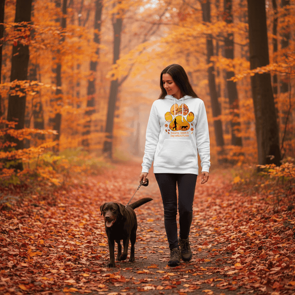 Autumn Leaves Dog Hoodie Fall Graphic Unisex Sweatshirt Pet Lover Apparel 2 - teedoges Autumn Leaves Dog Hoodie Fall Graphic Unisex Sweatshirt Pet Lover Apparel - Image 2