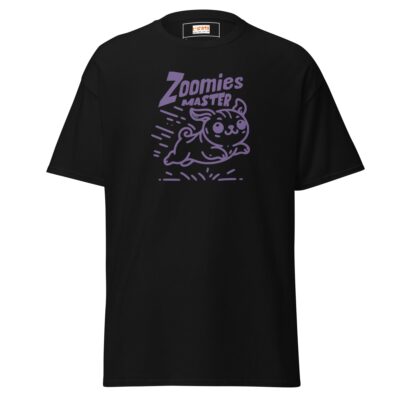Zoomies Master Dog T Shirt Playful Pup Energy Graphic Unisex Cotton Tee 17 - teedoges zoomies master bold dog t shirt black 295095 - teedoges