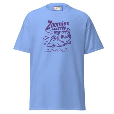 Zoomies Master Dog T Shirt Playful Pup Energy Graphic Unisex Cotton Tee 24 - teedoges zoomies master bold dog t shirt carolina blue 295790 - teedoges