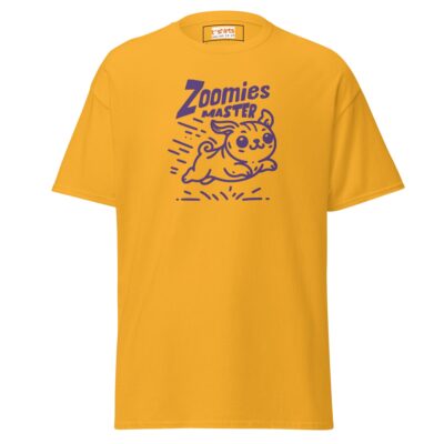 Zoomies Master Dog T Shirt Playful Pup Energy Graphic Unisex Cotton Tee 25 - teedoges zoomies master bold dog t shirt gold 750743 - teedoges