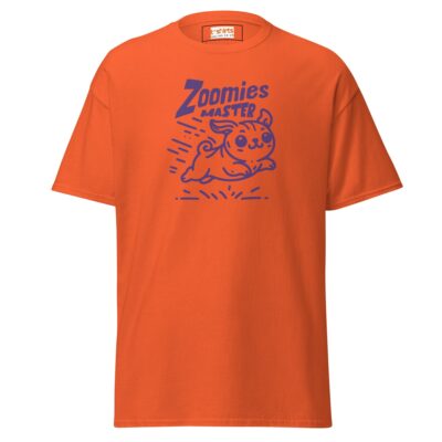 Zoomies Master Dog T Shirt Playful Pup Energy Graphic Unisex Cotton Tee 23 - teedoges zoomies master bold dog t shirt orange 572543 - teedoges