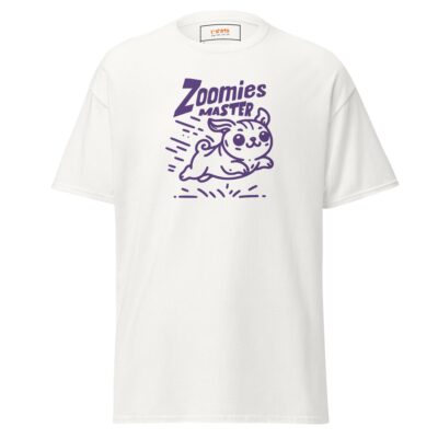 Zoomies Master Dog T Shirt Playful Pup Energy Graphic Unisex Cotton Tee 27 - teedoges zoomies master bold dog t shirt white 701742 - teedoges